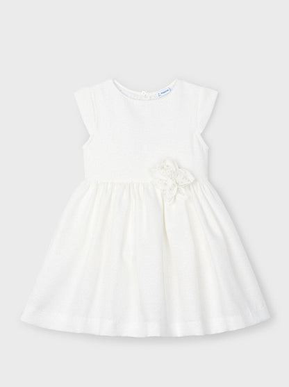 Mayoral Mini White Embroidery Dress