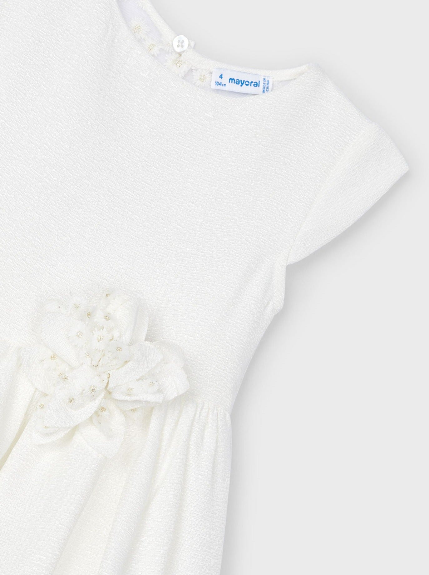 Mayoral Mini White Embroidery Dress