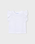 Mayoral Girls Short Sleeve T-Shirt With Lace Trim_ 3008
