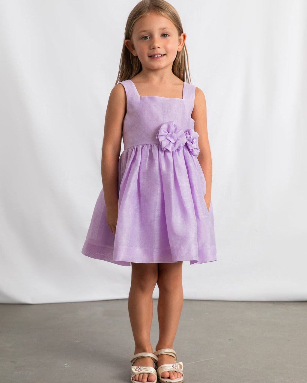 Mayoral Girls Linen Dress_ 3916