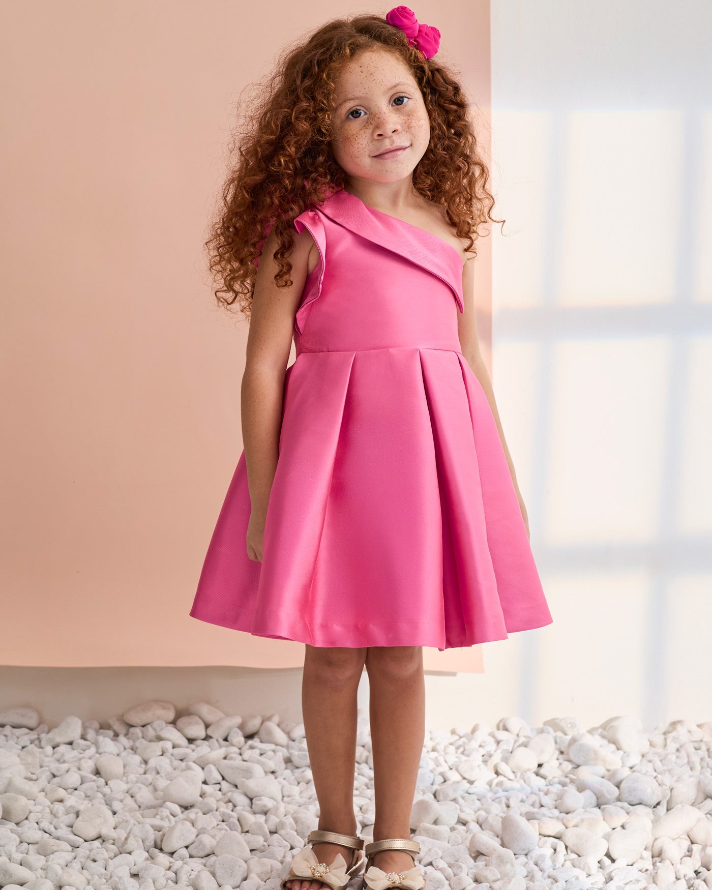 Abel & Lula Girls Asymmetric Dress_ 5045