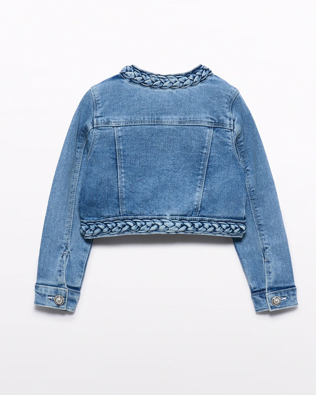 Abel & Lula Girls Denim Jacket With Pearls_ 5307