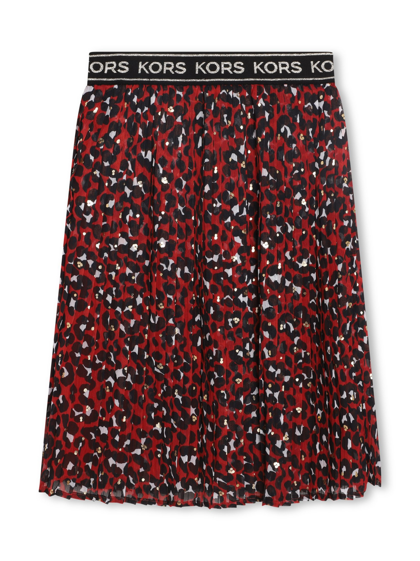 Michael Kors Red Pleated Printed Skirt _R13127-961