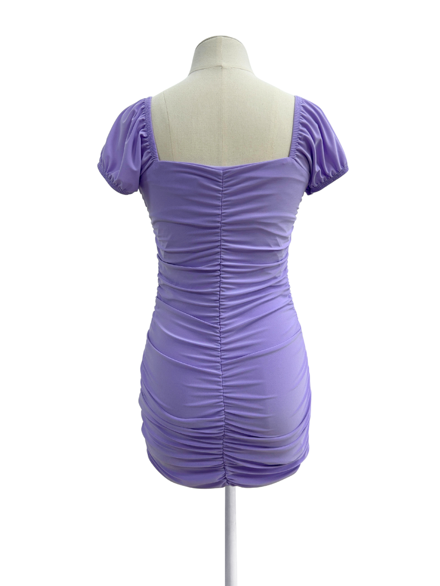Cheryl Kids Lavender Ruched Body & Cap Sleeve Party Dress _ 6001-0609