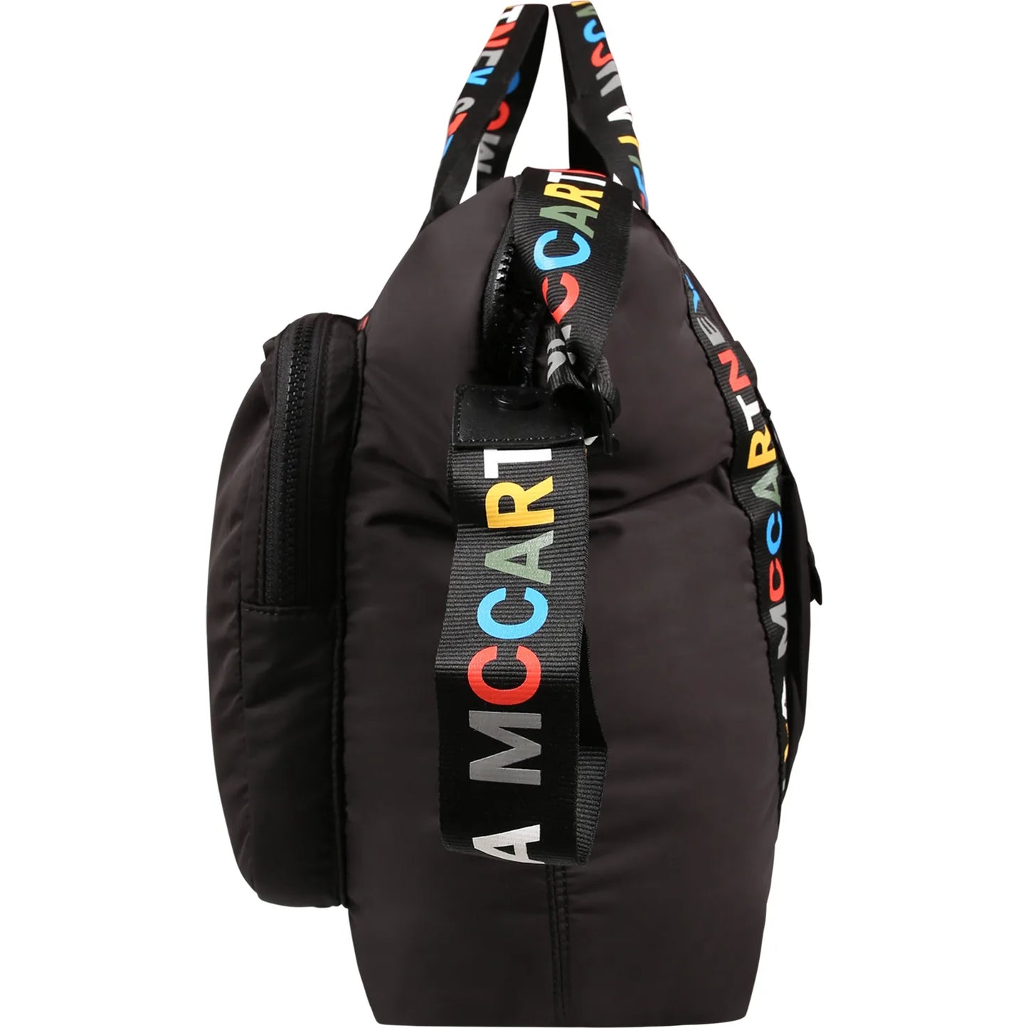 Stella McCartney Black Diaper Bag w/Multi Colored Logo _TT0508Z0179-930
