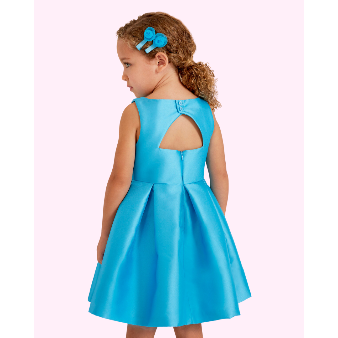 Abel & Lula Sleeveless Dress w/Box Pleated _Blue 5054-072