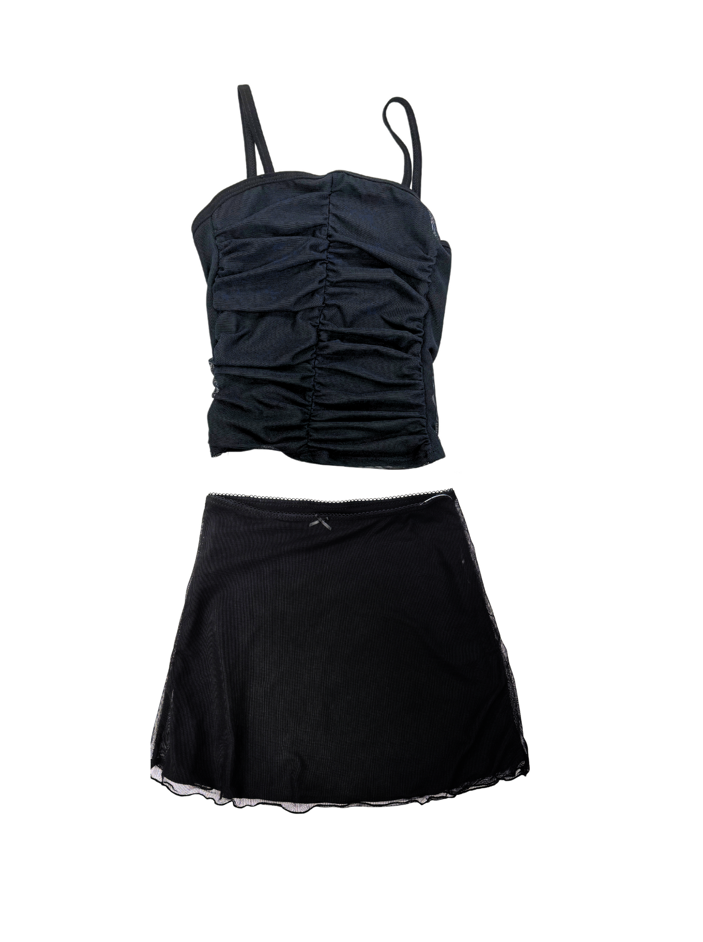 Cheryl Kids Black Mesh Bow Skirt