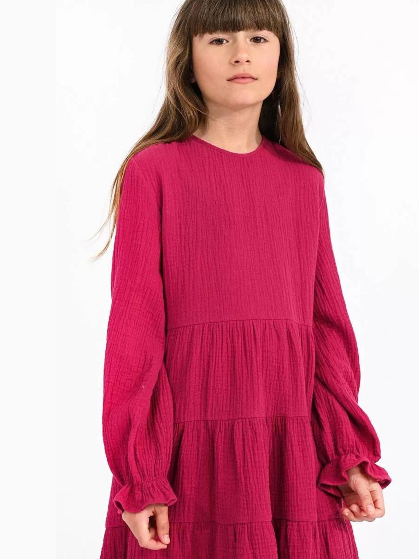 Mini Molly Pink Cotton Ruffled Dress _MMT213BN23-1402