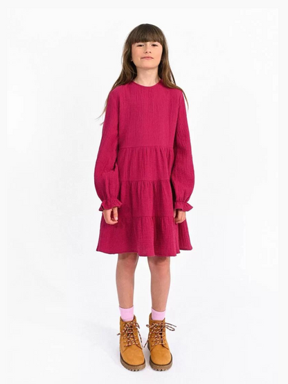 Mini Molly Pink Cotton Ruffled Dress _MMT213BN23-1402
