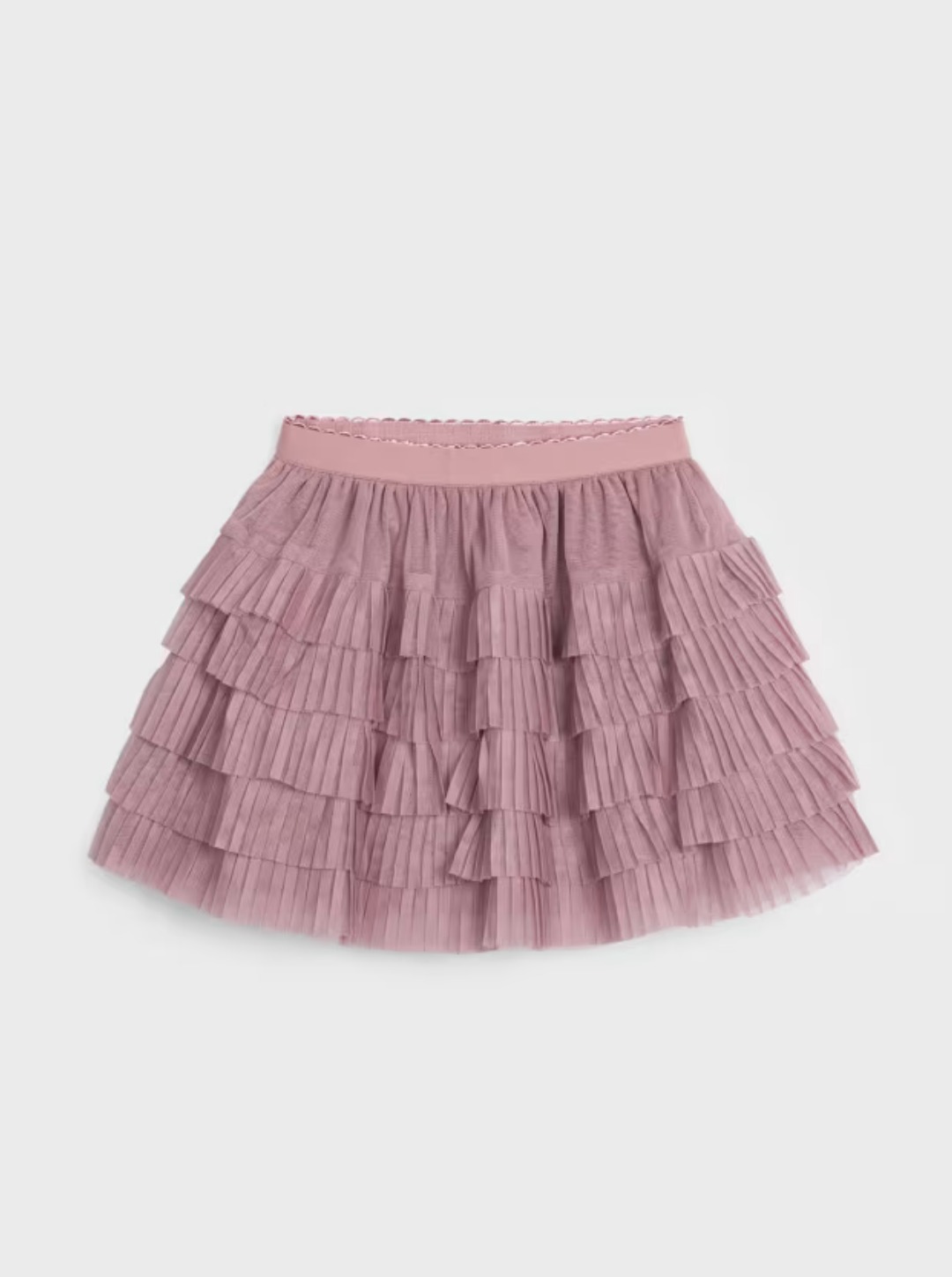 Girls Tiered & Pleated Tulle Skirt