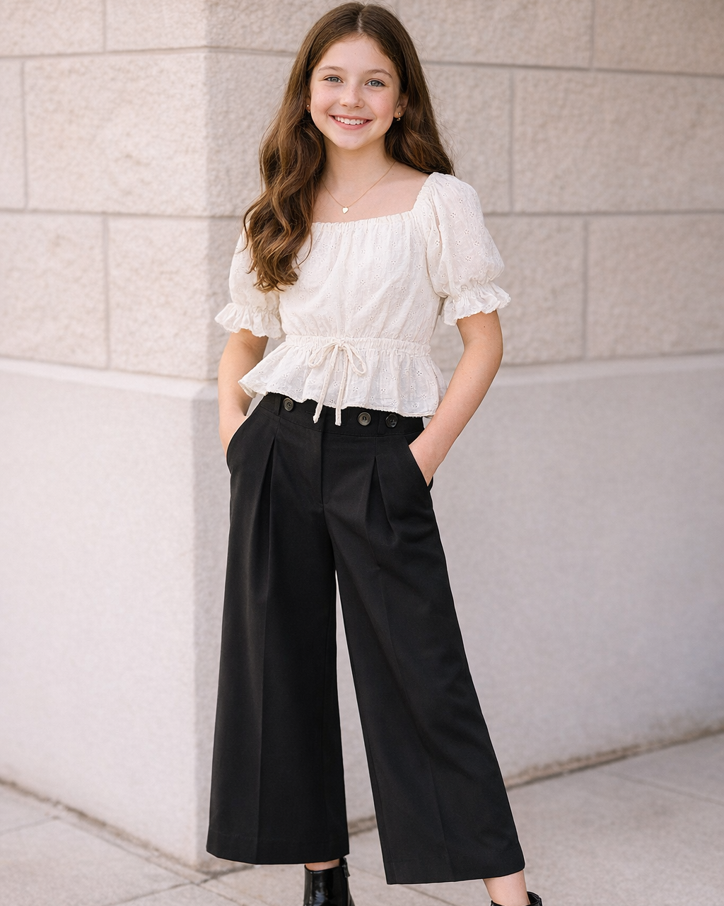 Abel & Lula Girls Long Flowy Pants_ 5278
