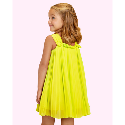 Abel & Lula Sleeveless Pleated Dress _Yellow 5055-076
