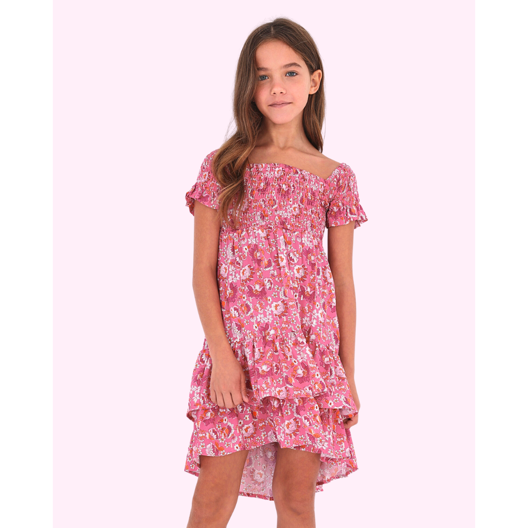 Pink dress 2025 junior shop