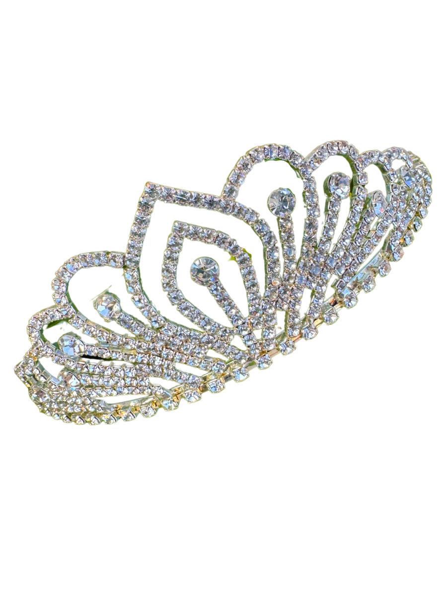 JL Crystal Jeweled Tiara _ MOT999-SIL