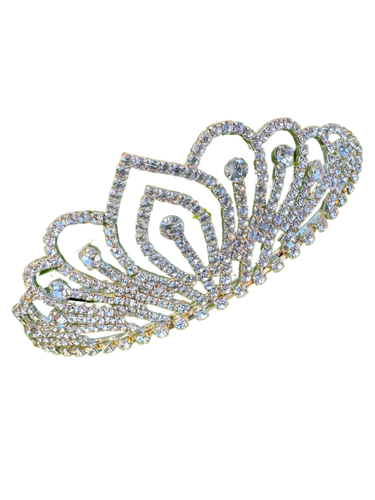 JL Crystal Jeweled Tiara _ MOT999-SIL