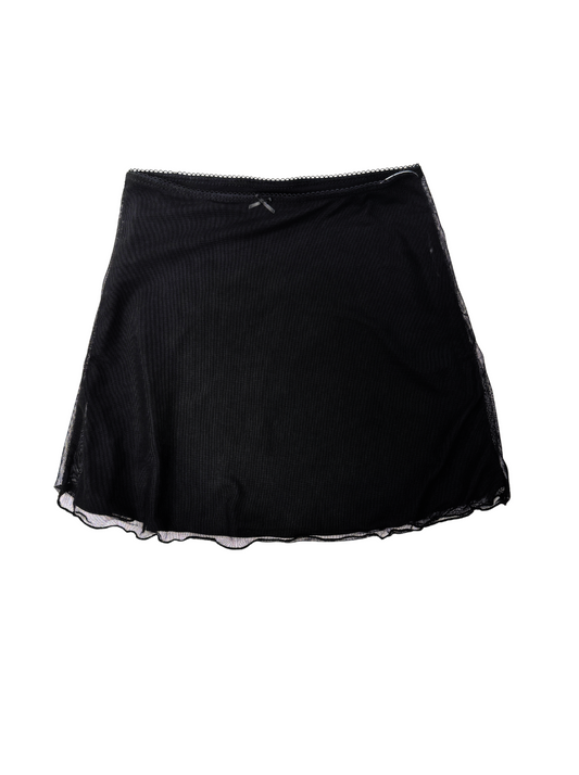 Cheryl Kids Black Mesh Bow Skirt