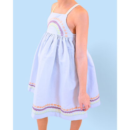 Stella McCartney Sleeveless Dress w/Embroidery _Blue TS1B22-Z0138-601