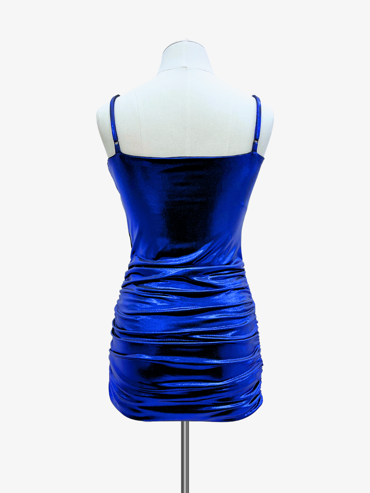 Cheryl Kids Blue Metallic Ruched Dress _6050L-2405
