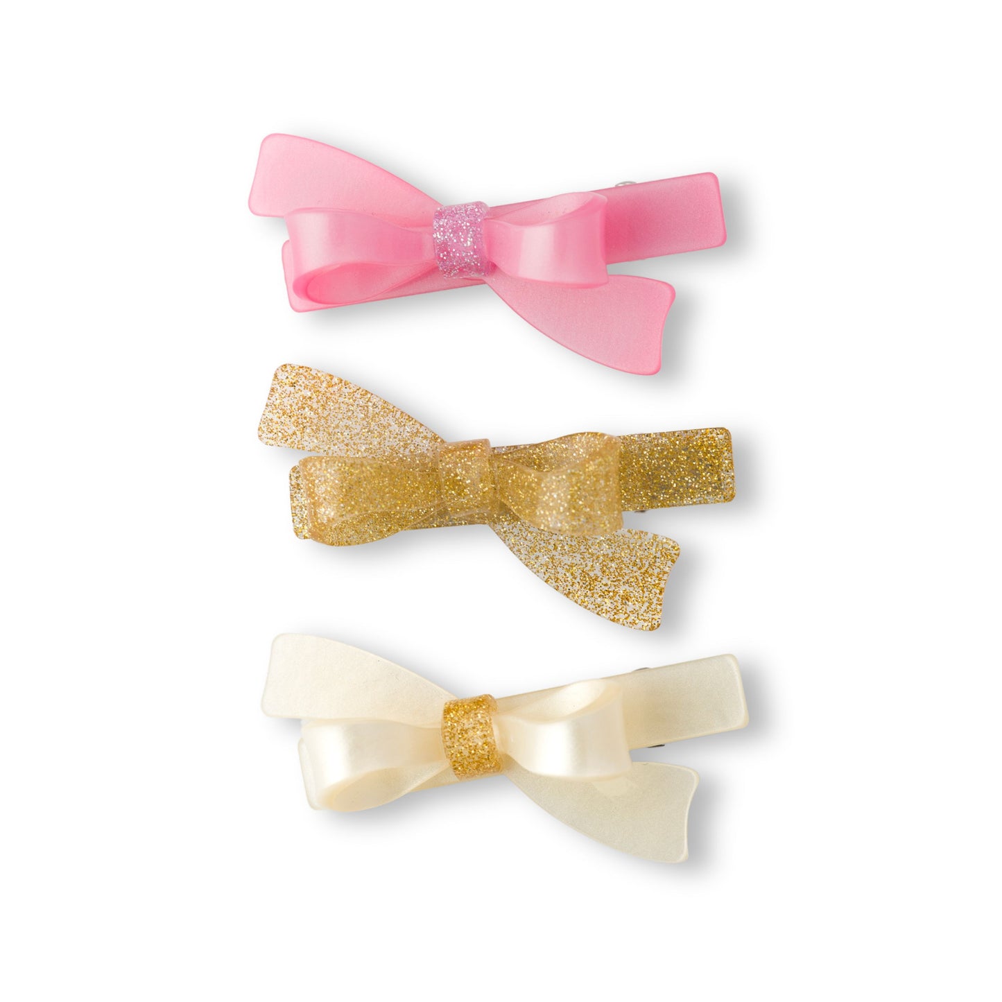 LR-Pink Glitter Bow Hairclips Set of 3 _AC035BS-22-1E-3J