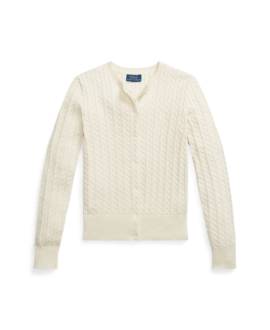 Ralph Lauren Girls Cable-Knit Metallic Cardigan