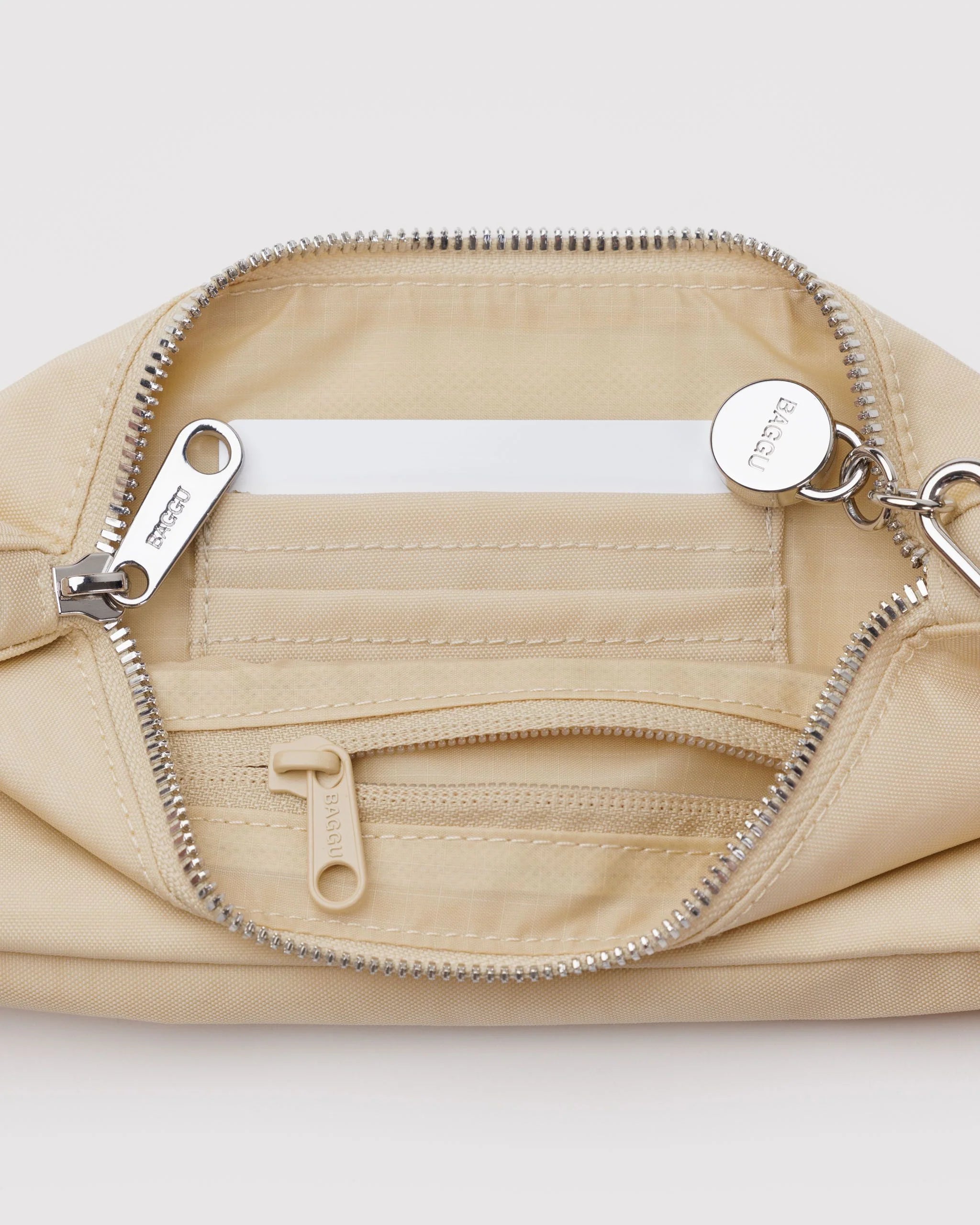 Baggu Beige Nylon Pochette Bag
