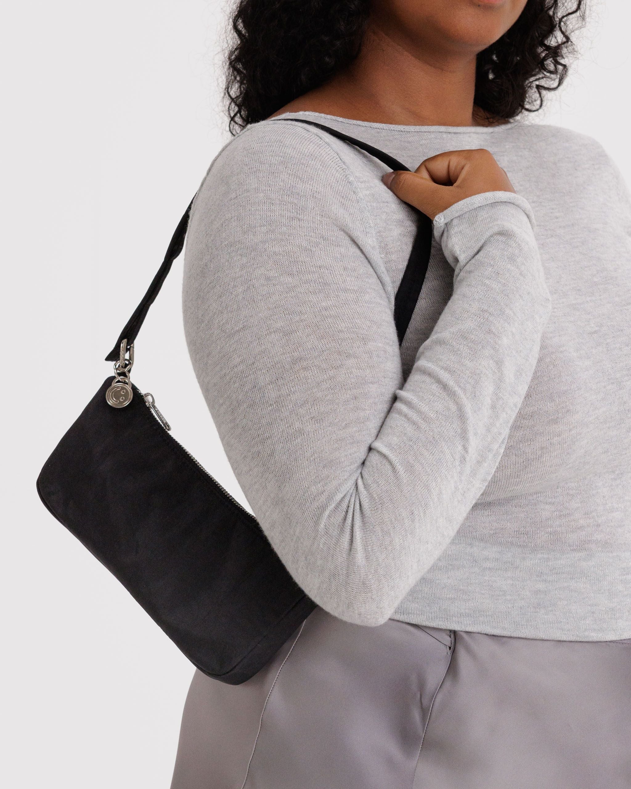 Baggu Black Nylon Pochette Bag