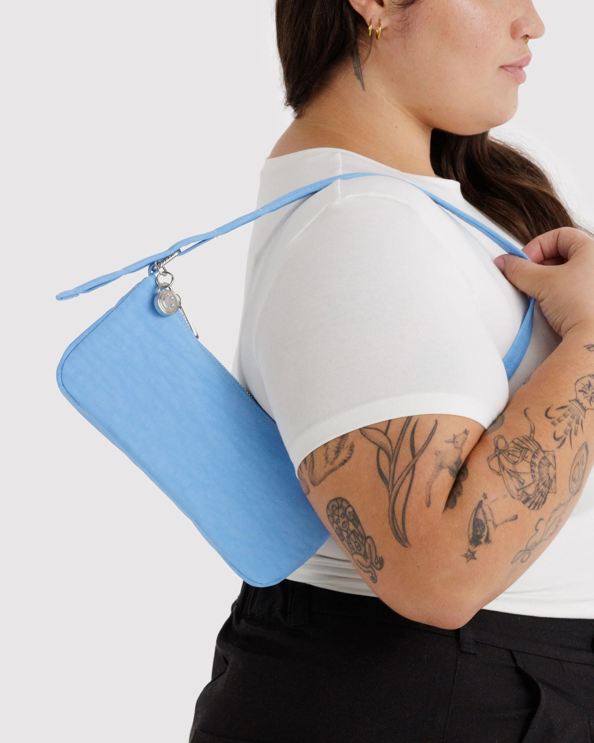 Baggu Light Blue Nylon Pochette Bag