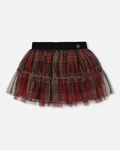 Girls Glittering Tulle Skirt With Frill