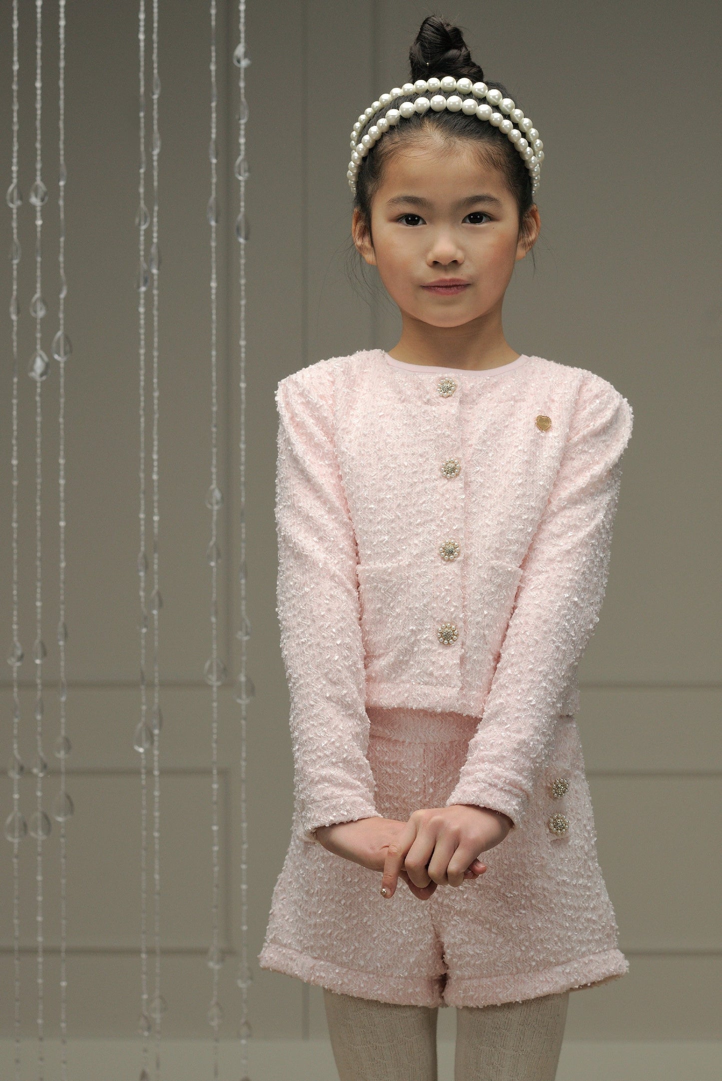 Girls Tweed Knit Jacket and Skirt Set