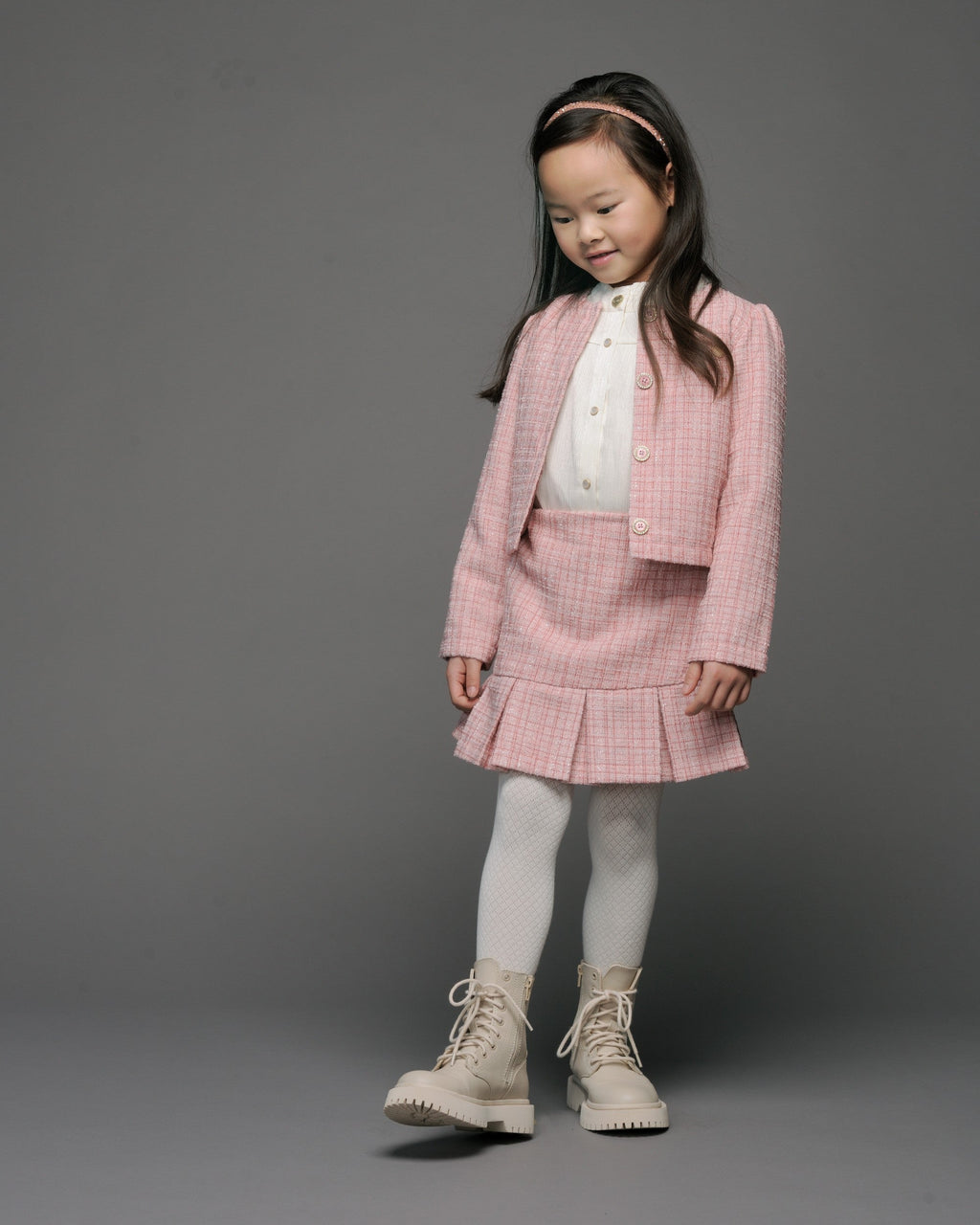Le Chic Girls Amsy Tweed Jacket & Skirt Set_ C508-5120