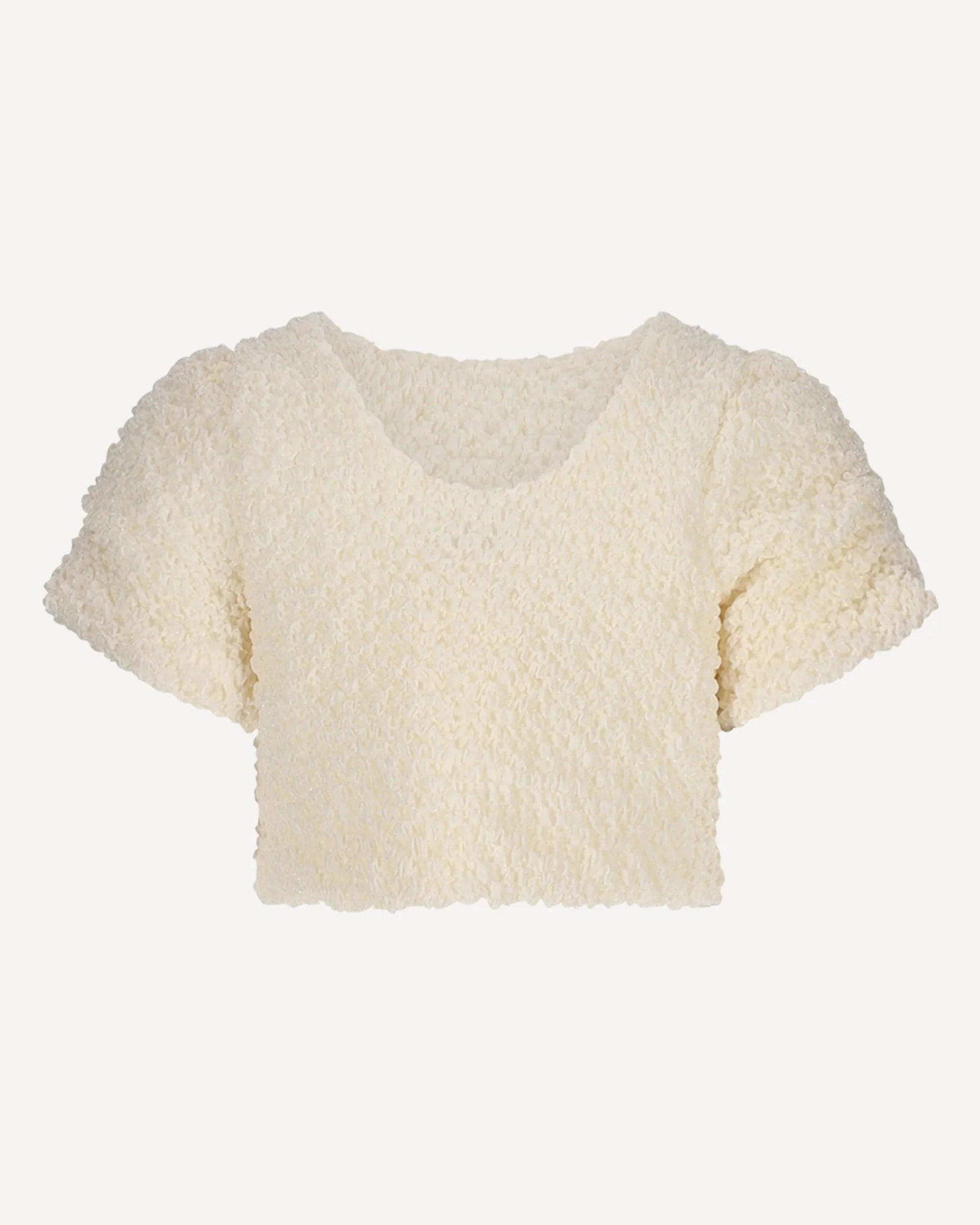 White textured top for girls by Le Chic