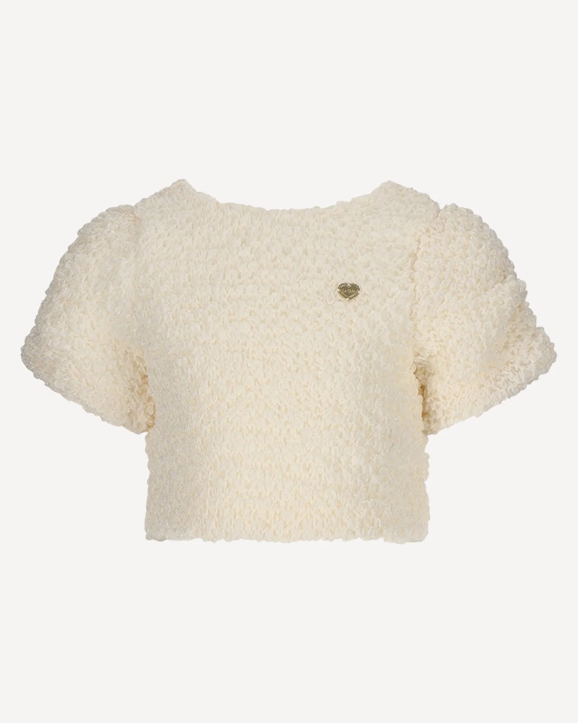 Short-sleeve cream-colored top for girls by Le Chic