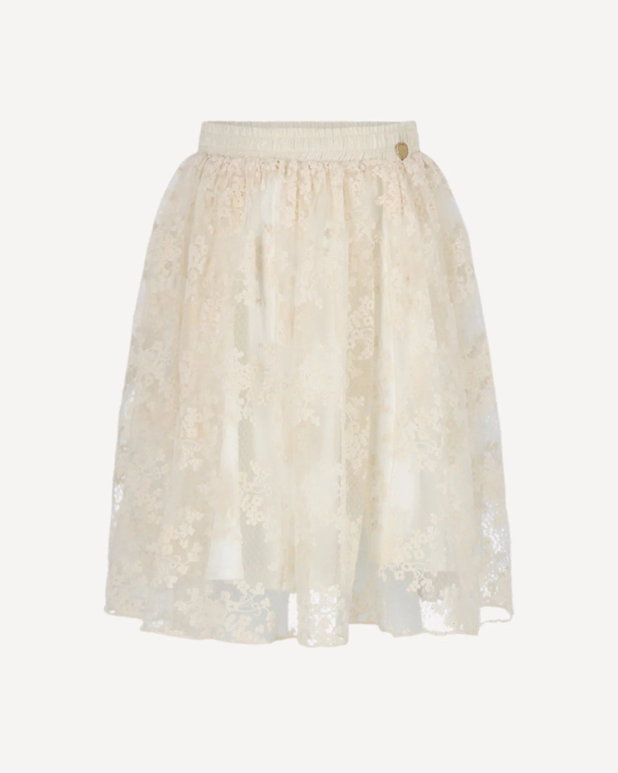 cream lace skirt on a white background