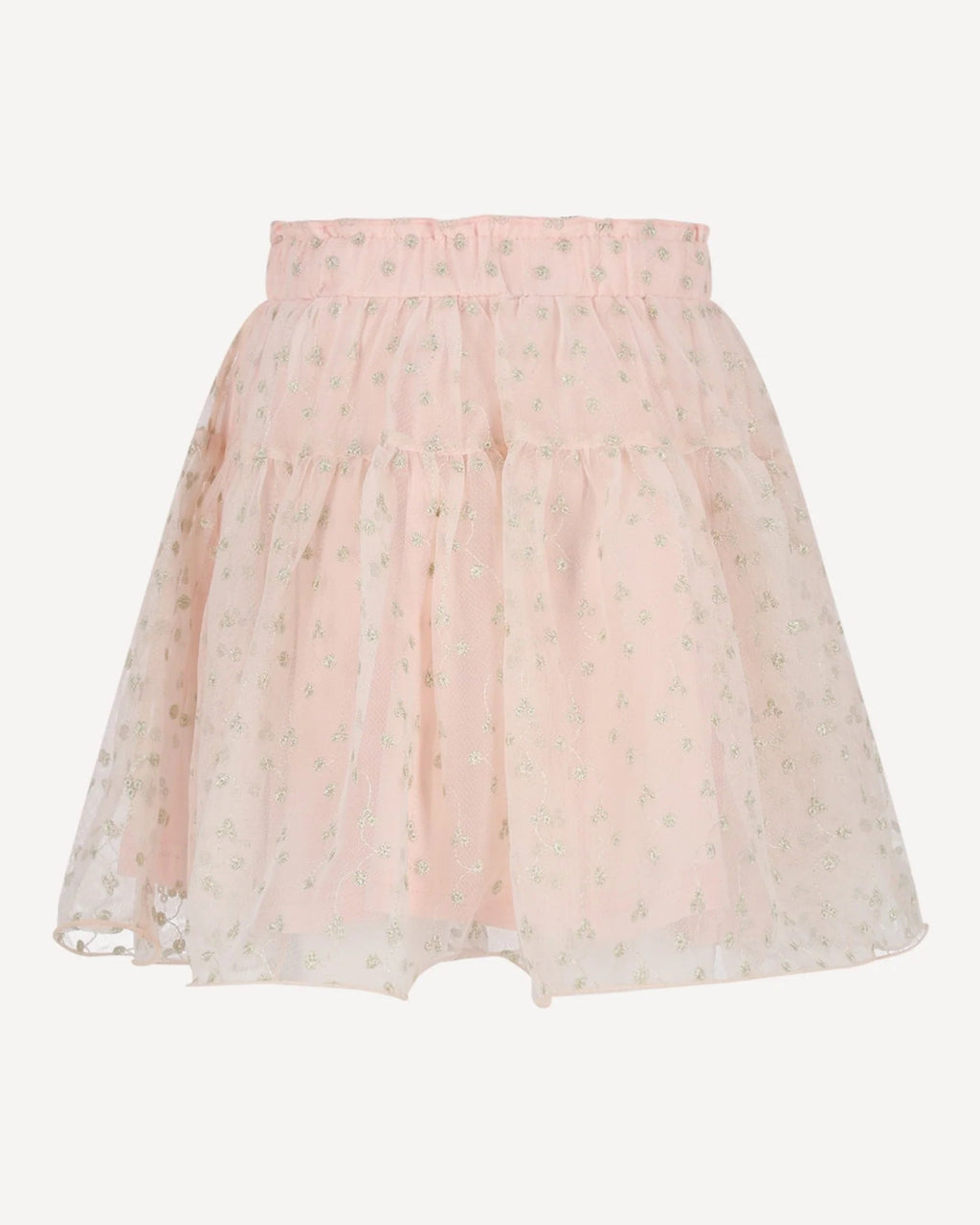 Pink  skirt with gold embellishments  for girls, by Le Chic