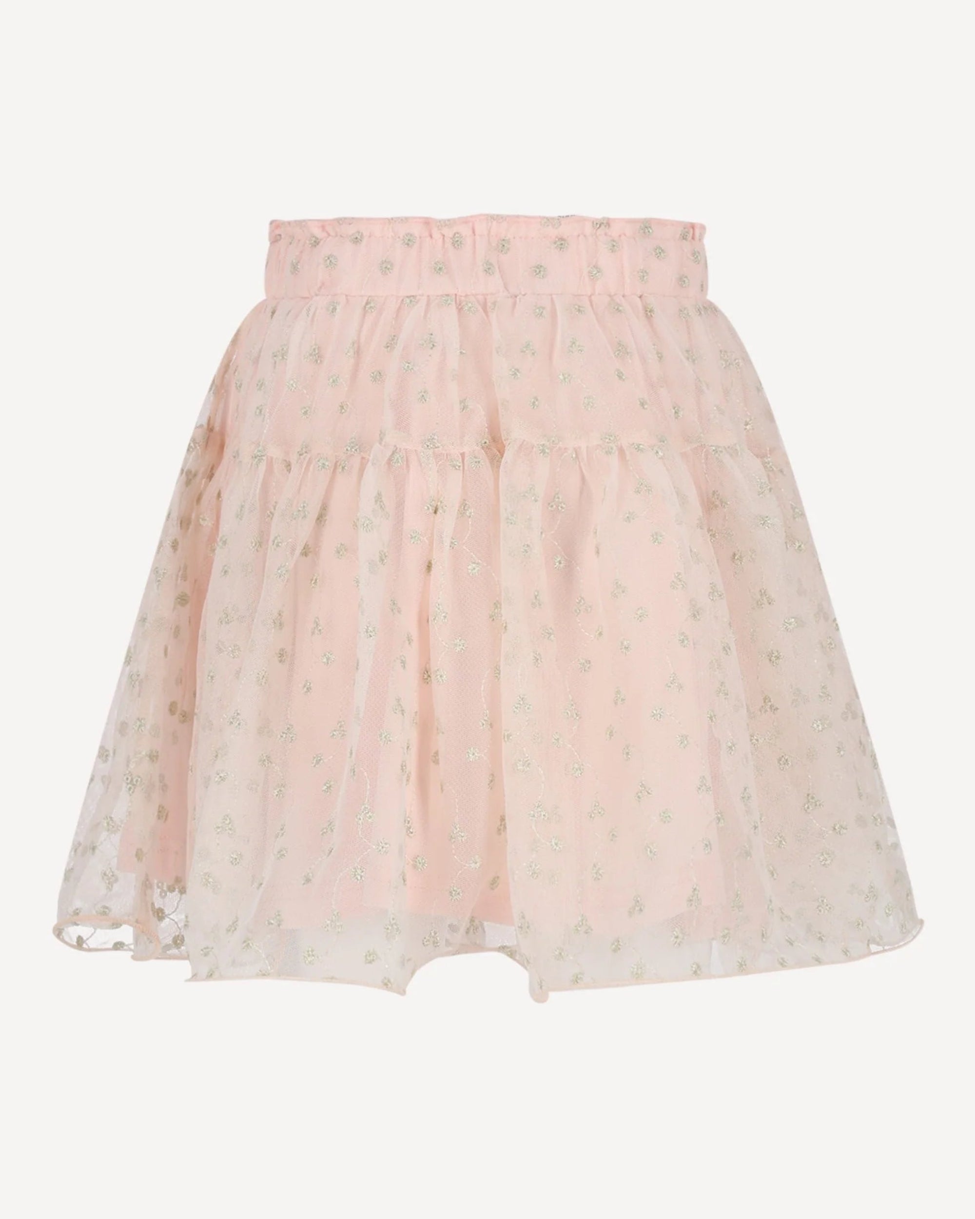 Pink  skirt with gold embellishments  for girls, by Le Chic
