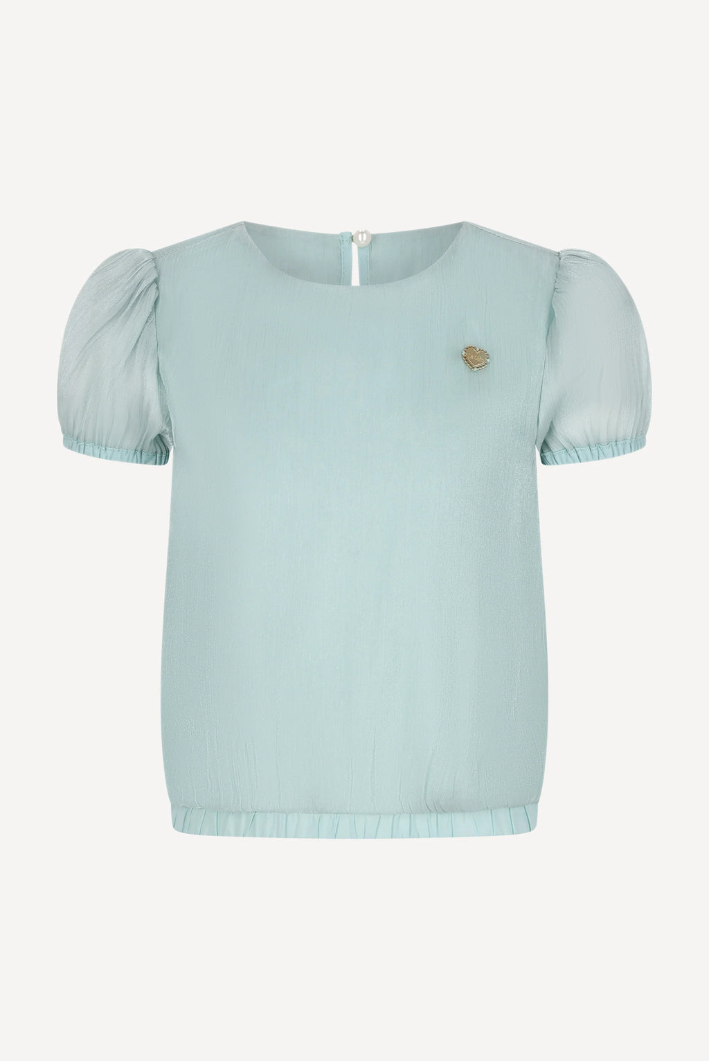 Light blue top with puff sleeves or girls by Le Chic