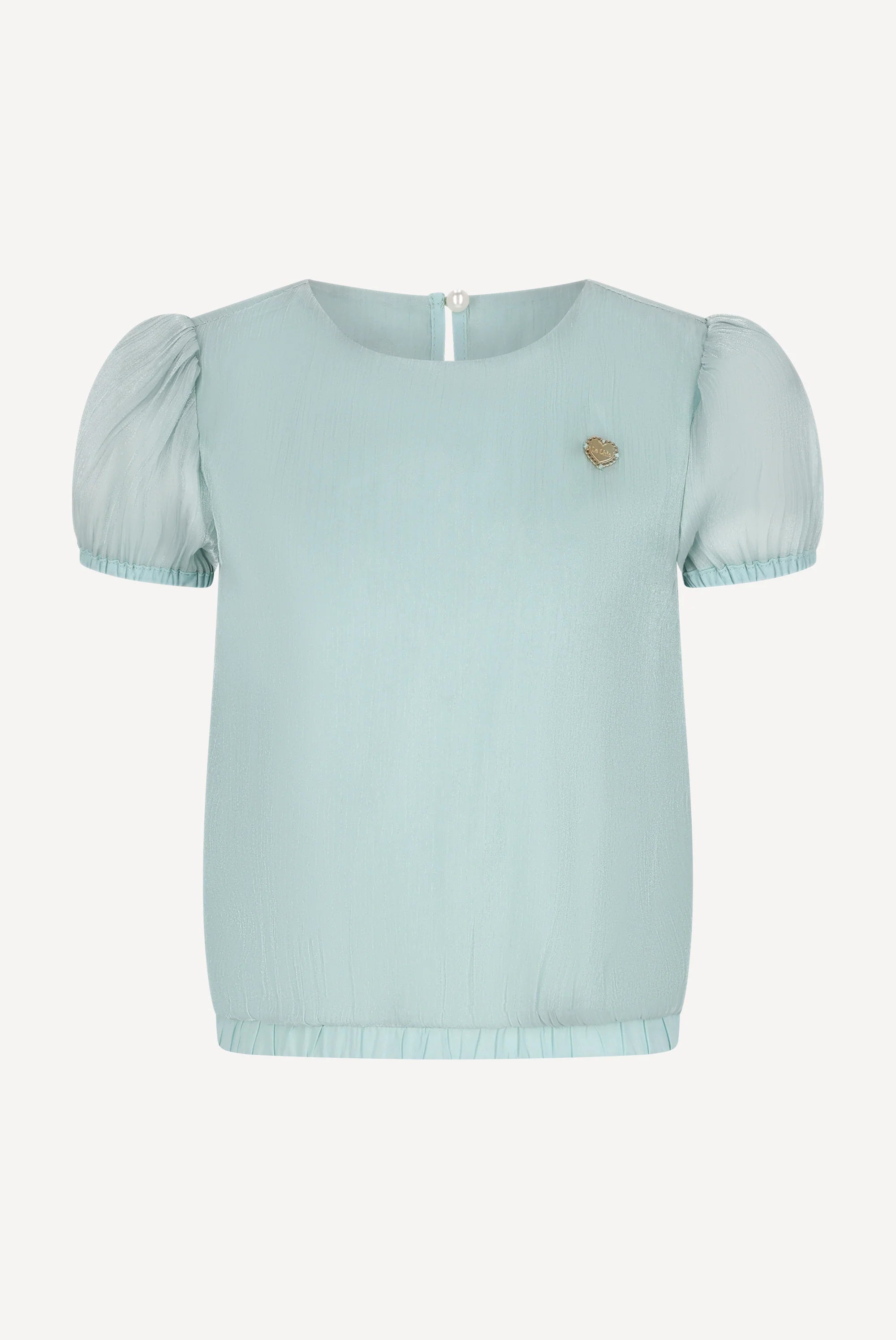 Light blue top with puff sleeves or girls by Le Chic