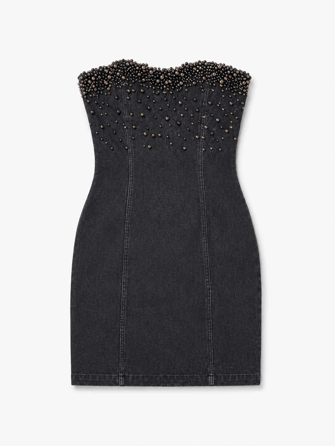 Symphony Junior Girls Pearl Beaded Top Denim Mini Dress_ SD2193HP