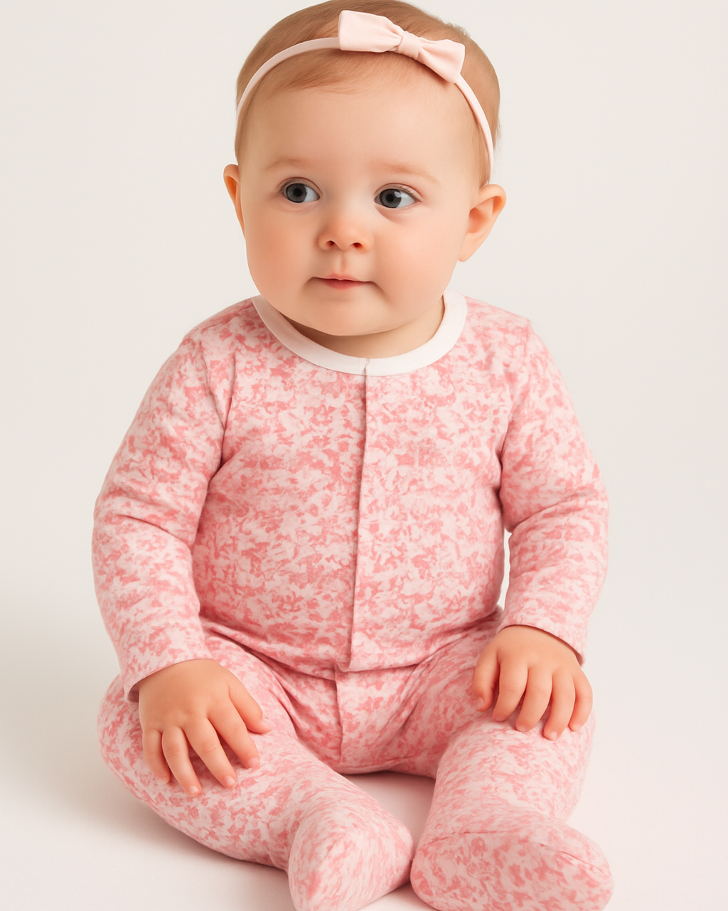 Ralph Lauren Baby Girls Floral Velour Footed Coverall