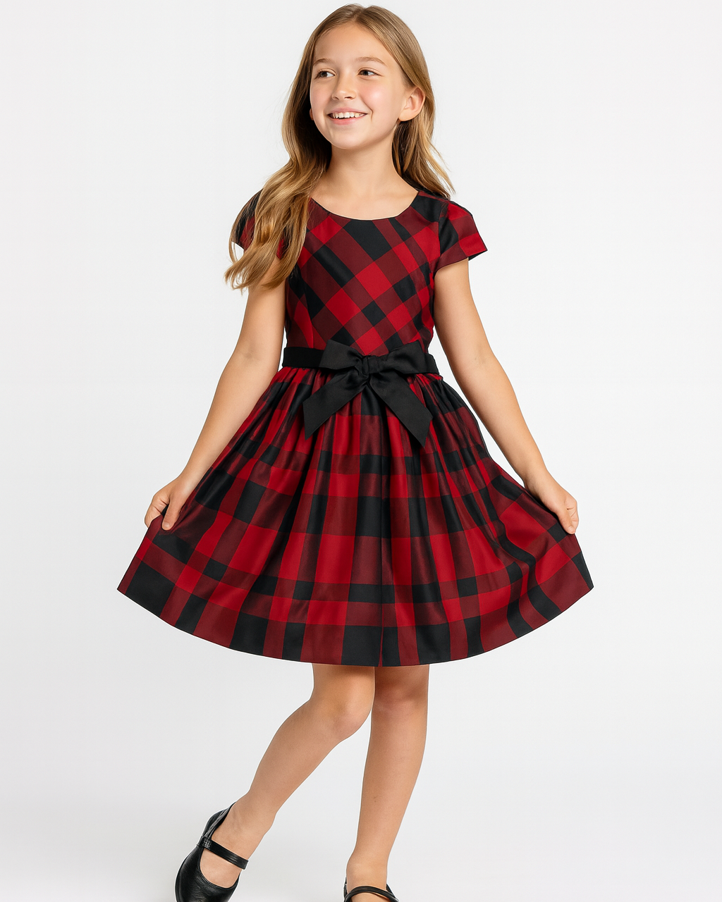 Ralph Lauren Girls Plaid Taffeta Dress