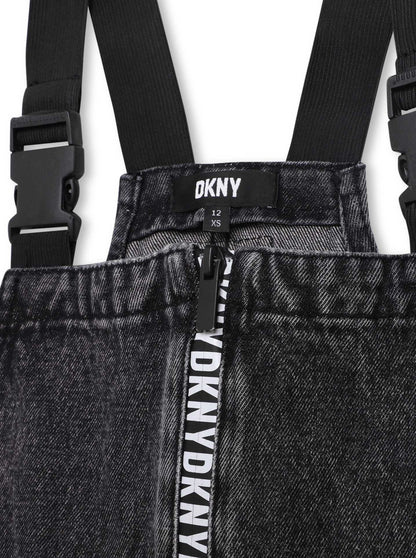DKNY Junior Black Denim Cotton Sleeveless Dress _D32900-Z16