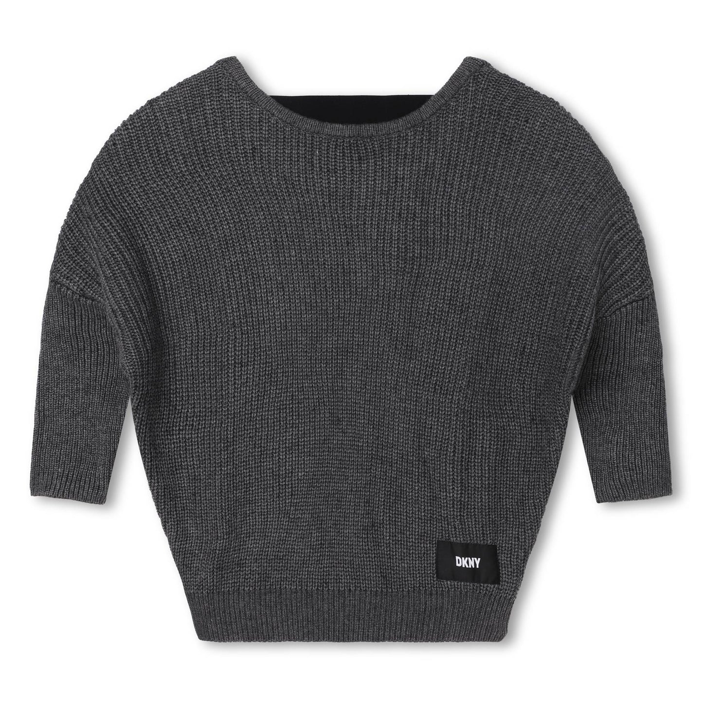DKNY Junior Grey Knit Sweater Top _D35T11-A64