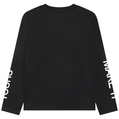 DKNY Junior Black Organic Cotton Long Sleeve T-Shirt _D55007-09B