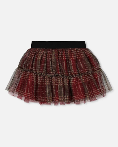 Girls Glittering Tulle Skirt With Frill