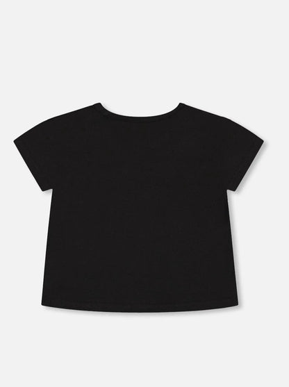Deux Par Deux Baby Black Printed Organic Cotton T-Shirt_ F30E70-999