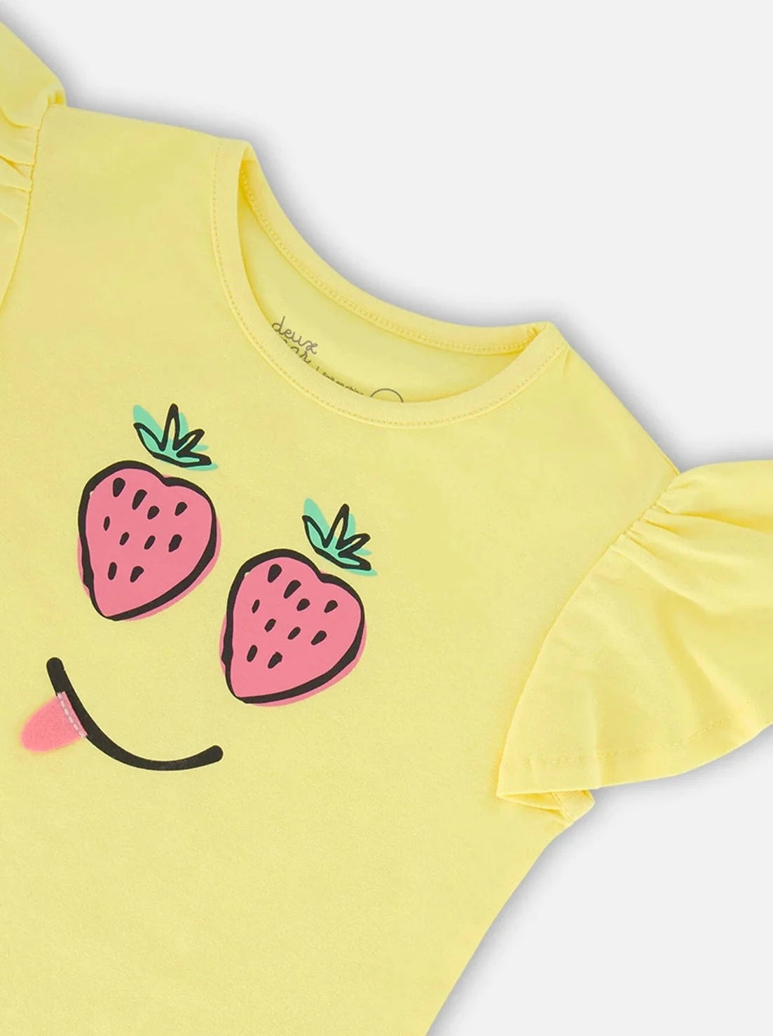Deux Par Deux Baby Yellow Printed Organic Cotton T-Shirt_ F30E71-222A
