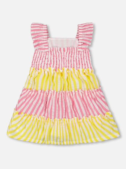 Deux Par Deux Baby Pink Striped Seersucker Dress_ F30E87-697A