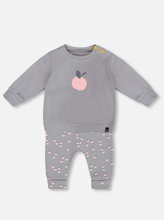 Baby Girl Peach Graphic Loungewear Set