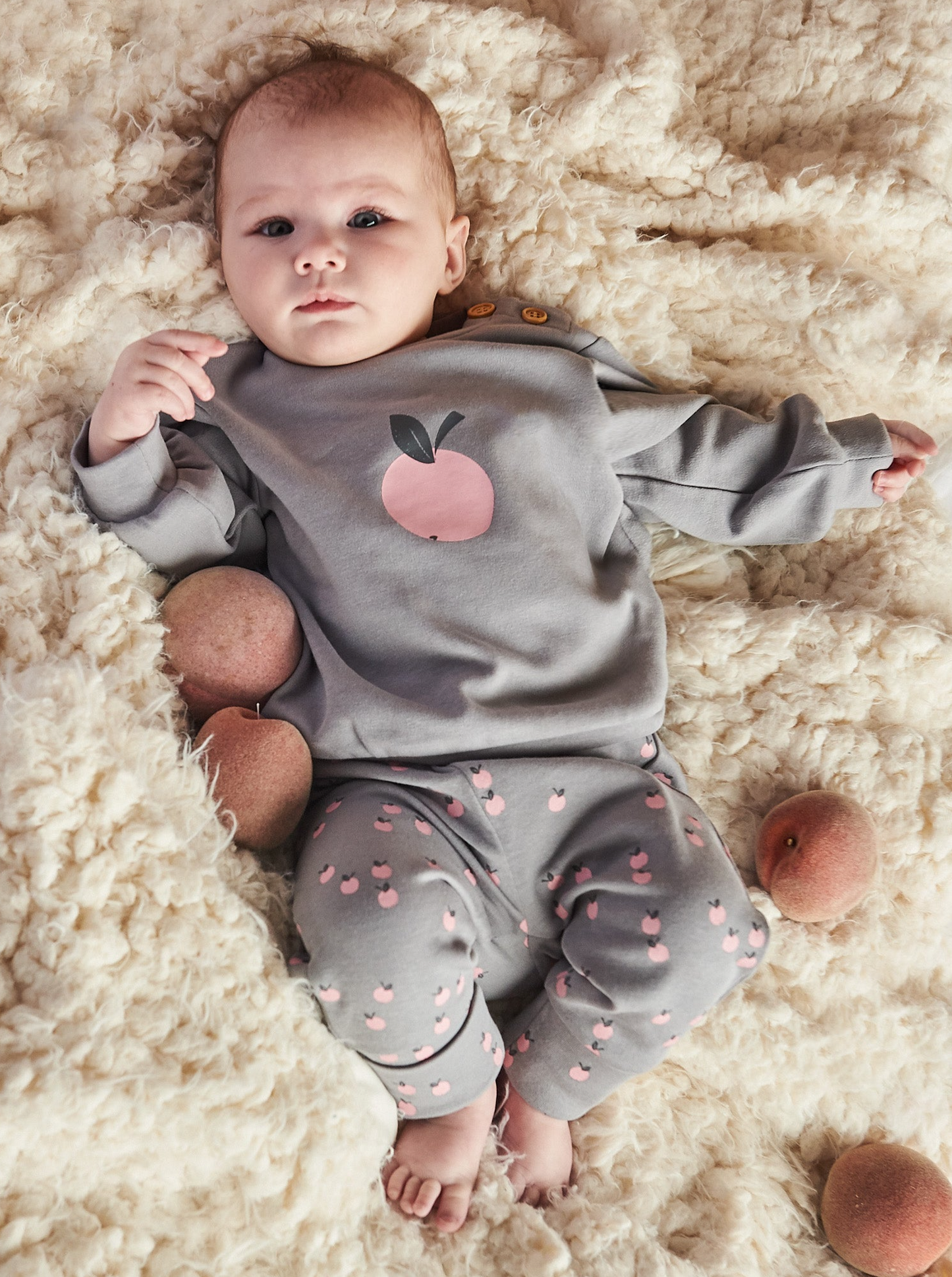 Baby Girl Peach Graphic Loungewear Set