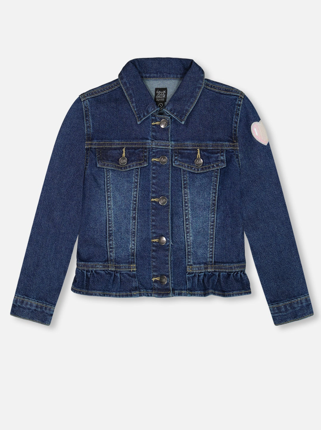 Girls Denim Jacket With Unicorn Applique